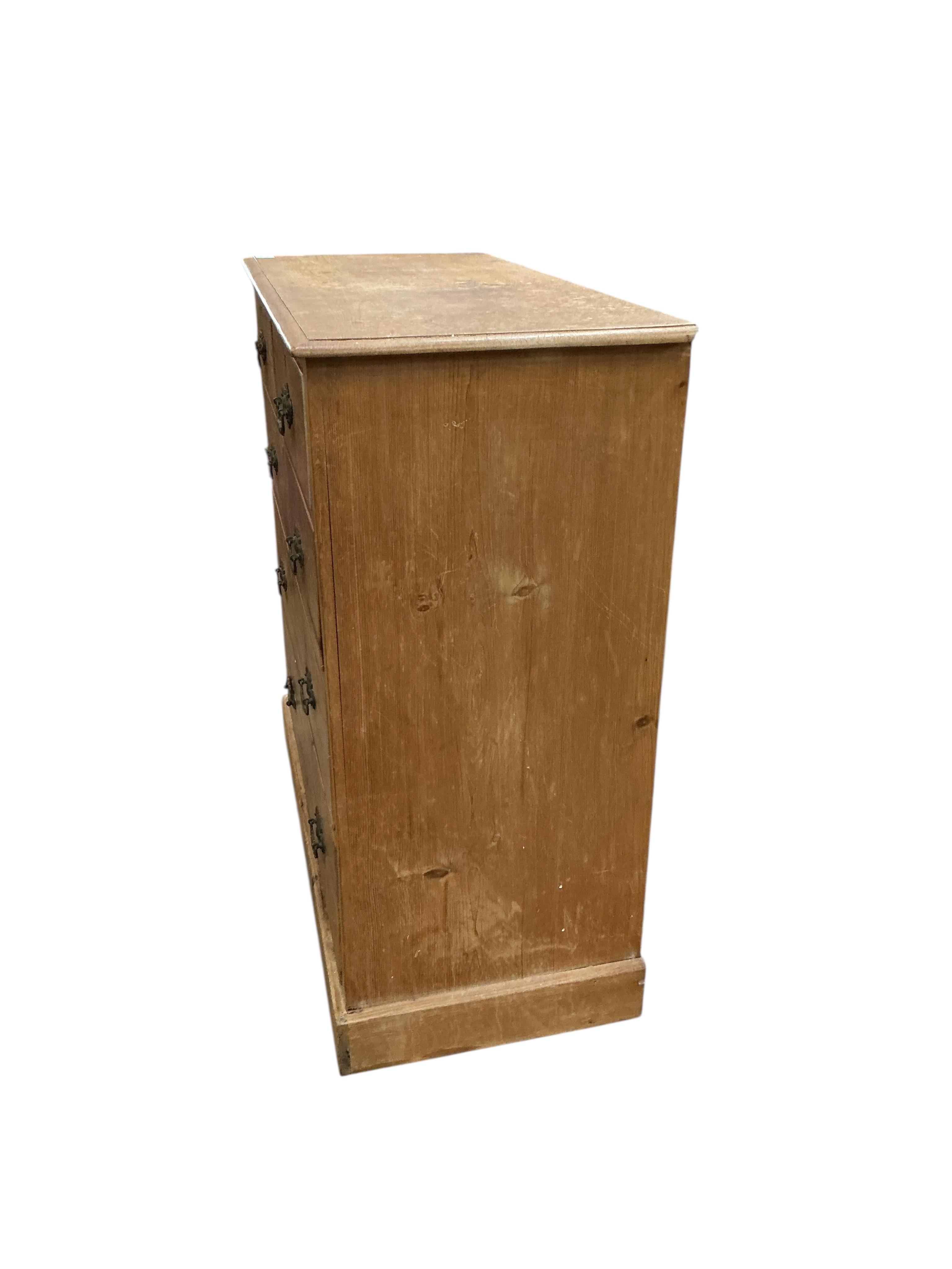 A late Victorian pine chest, width 97cm, depth 44cm, height 98cm